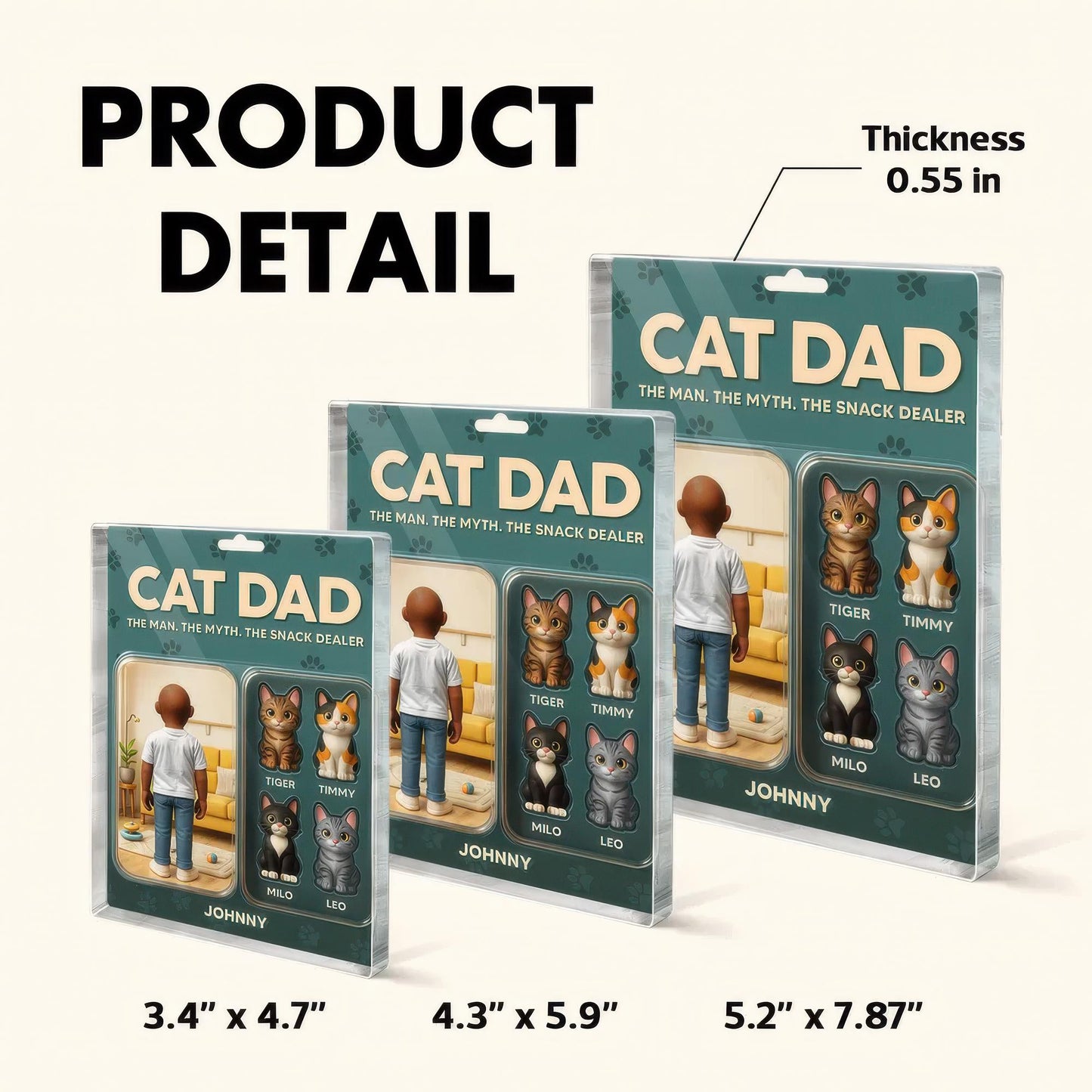 Custom Name Cat Dad The Name. The Myth. The Snack Dealer Acrylic Block, Cat Dad Acrylic Block, Father's Day Gift For Dad, Gift For Husband