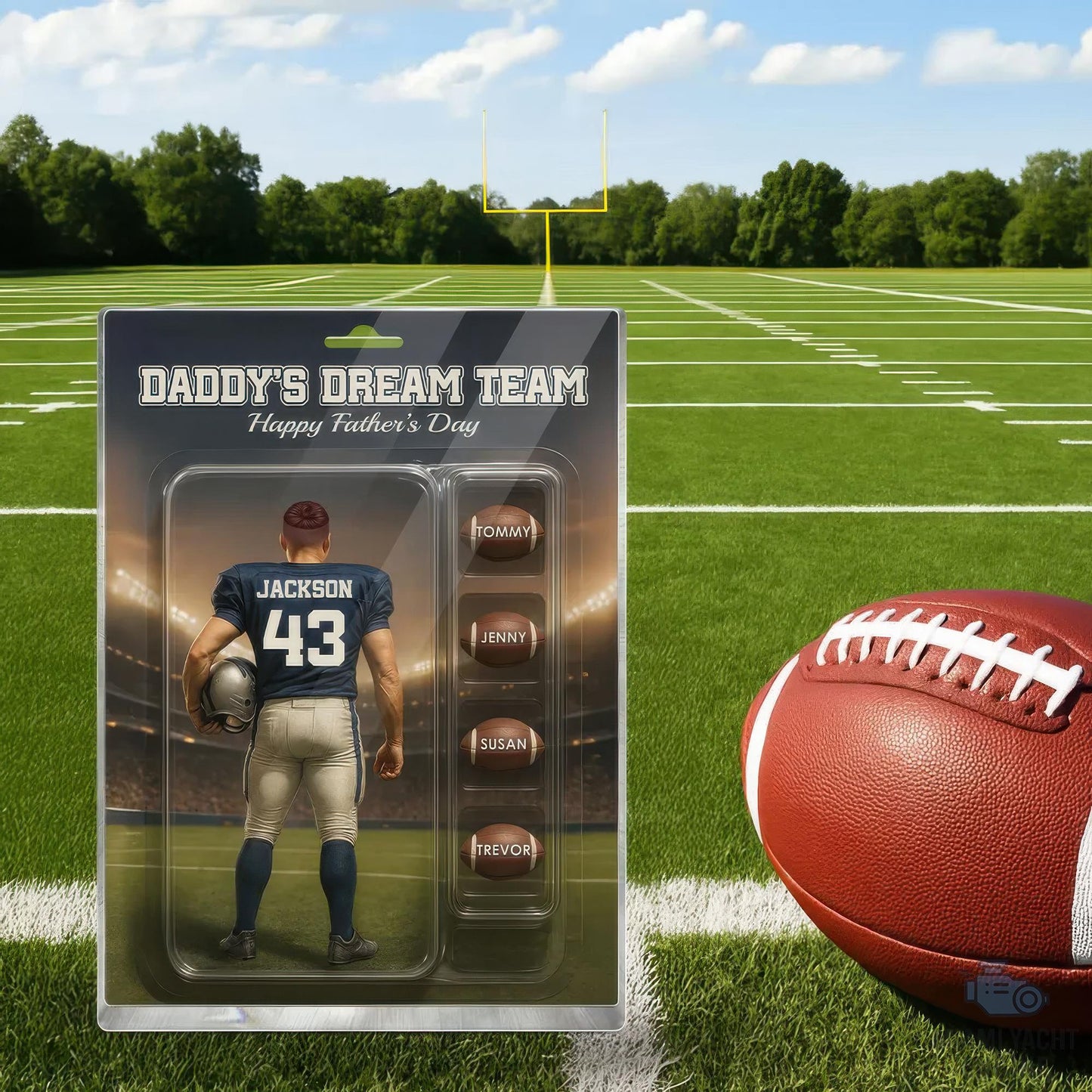 Custom Name Daddy's Dream Team Acrylic Block Plaque, Best Rugby Football Dad Ever Acrylic Block, Father's Day Gift For Dad, Gift For Husband