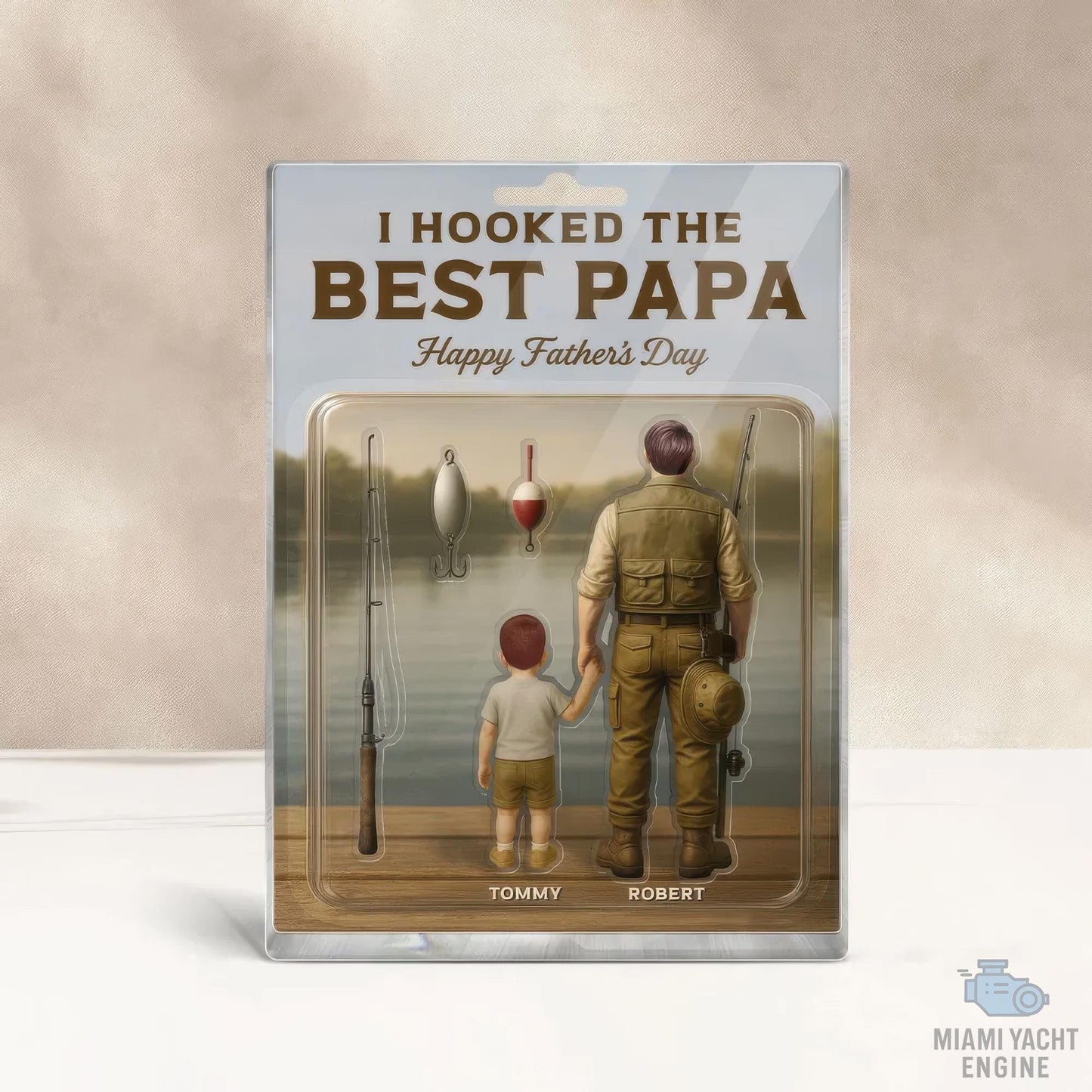 Custom Name I Hooked The Best Papa Acrylic Block Plaque, Best Dad Fishing Acrylic Block Plaque, Father's Day Gift for Dad, Gift for Husband