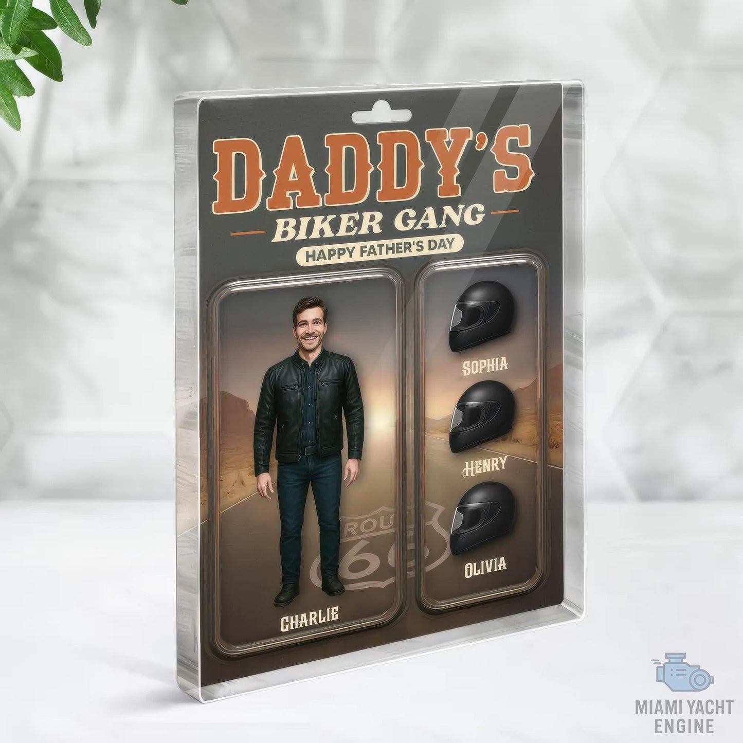 Custom Photo Daddy's Biker Gang Acrylic Block Plaque, Motorcycle Rider Dad Acrylic Block Plaque, Father's Day Gift For Dad, Gift For Husband