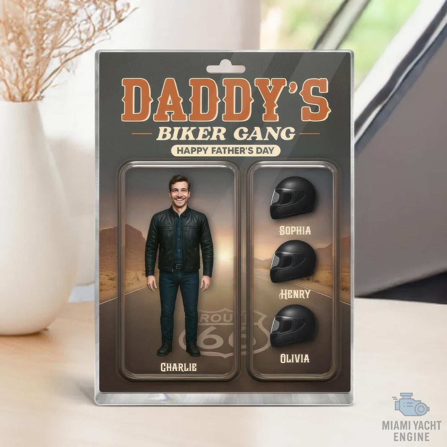 Custom Photo Daddy's Biker Gang Acrylic Block Plaque, Motorcycle Rider Dad Acrylic Block Plaque, Father's Day Gift For Dad, Gift For Husband