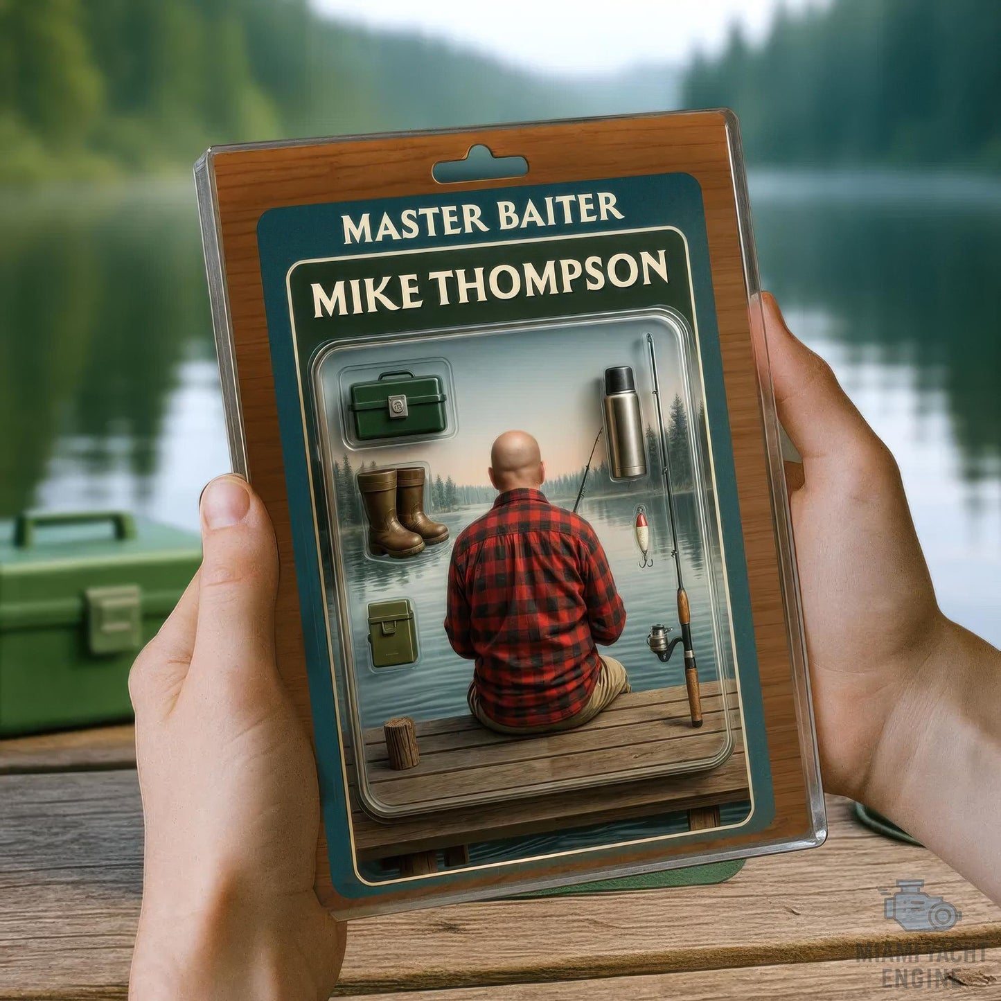 Custom Name Master Baiter Acrylic Block Plaque, Best Dad Fishing Acrylic Block, Father's Day Gift For Dad, Gift For Husband Who Love To Fish