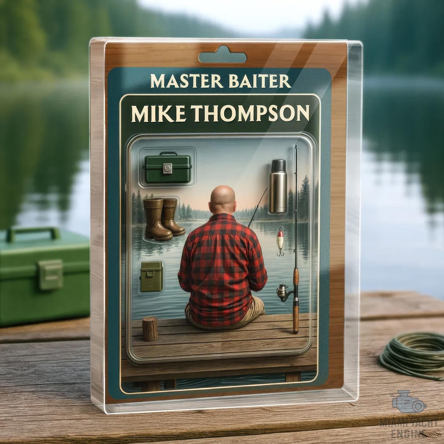 Custom Name Master Baiter Acrylic Block Plaque, Best Dad Fishing Acrylic Block, Father's Day Gift For Dad, Gift For Husband Who Love To Fish