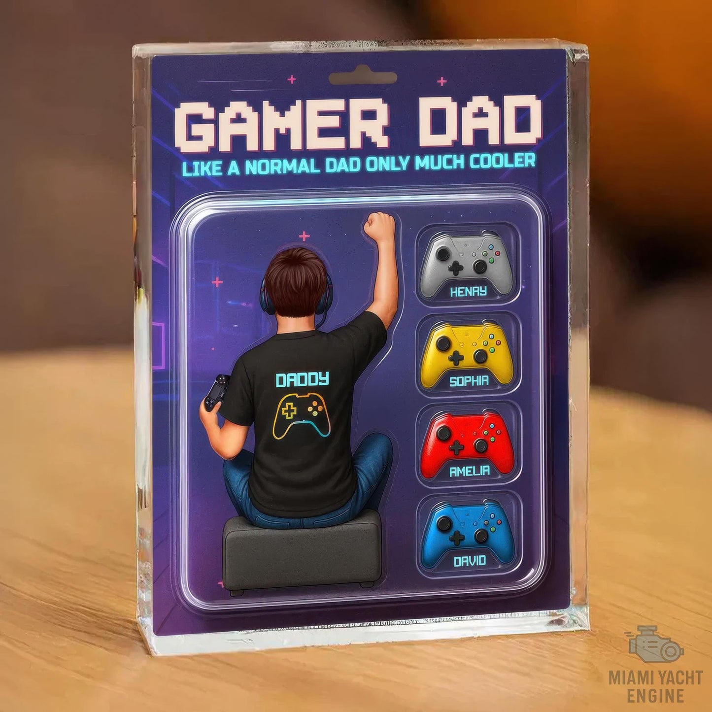Custom Name Game Dad Like A Normal Dad Only Much Cooler Acrylic Block Plaque, Gamer Dad Acrylic Block Plaque, Father's Day Gift For Dad