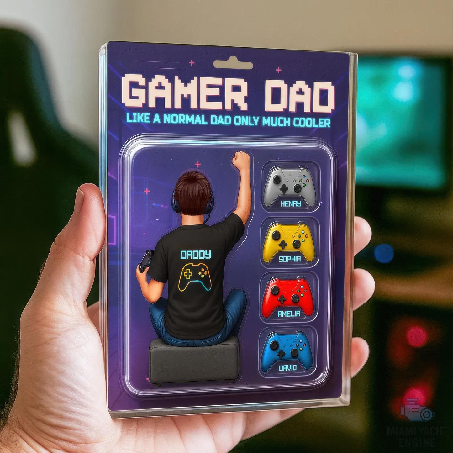Custom Name Game Dad Like A Normal Dad Only Much Cooler Acrylic Block Plaque, Gamer Dad Acrylic Block Plaque, Father's Day Gift For Dad