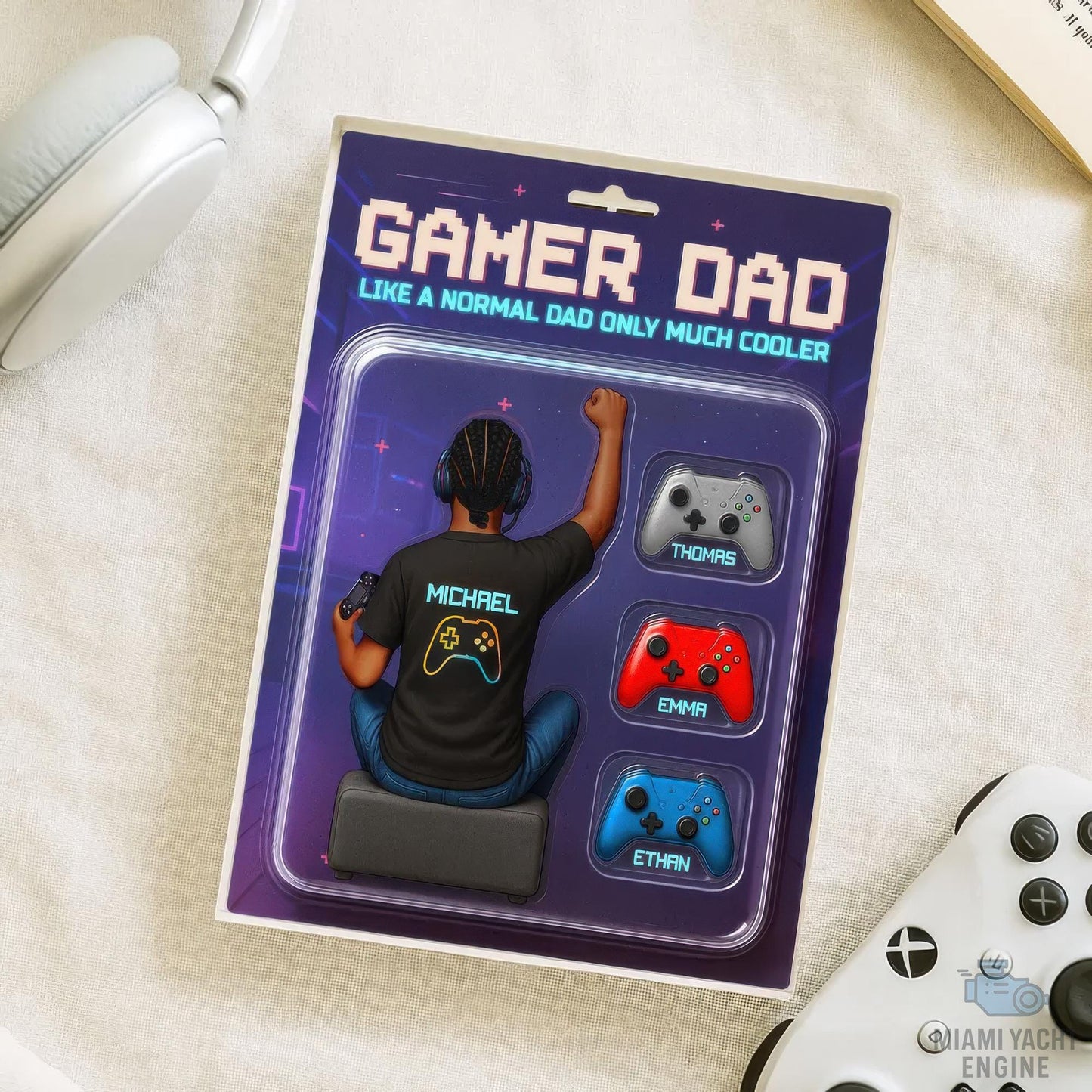 Custom Name Game Dad Like A Normal Dad Only Much Cooler Acrylic Block Plaque, Gamer Dad Acrylic Block Plaque, Father's Day Gift For Dad