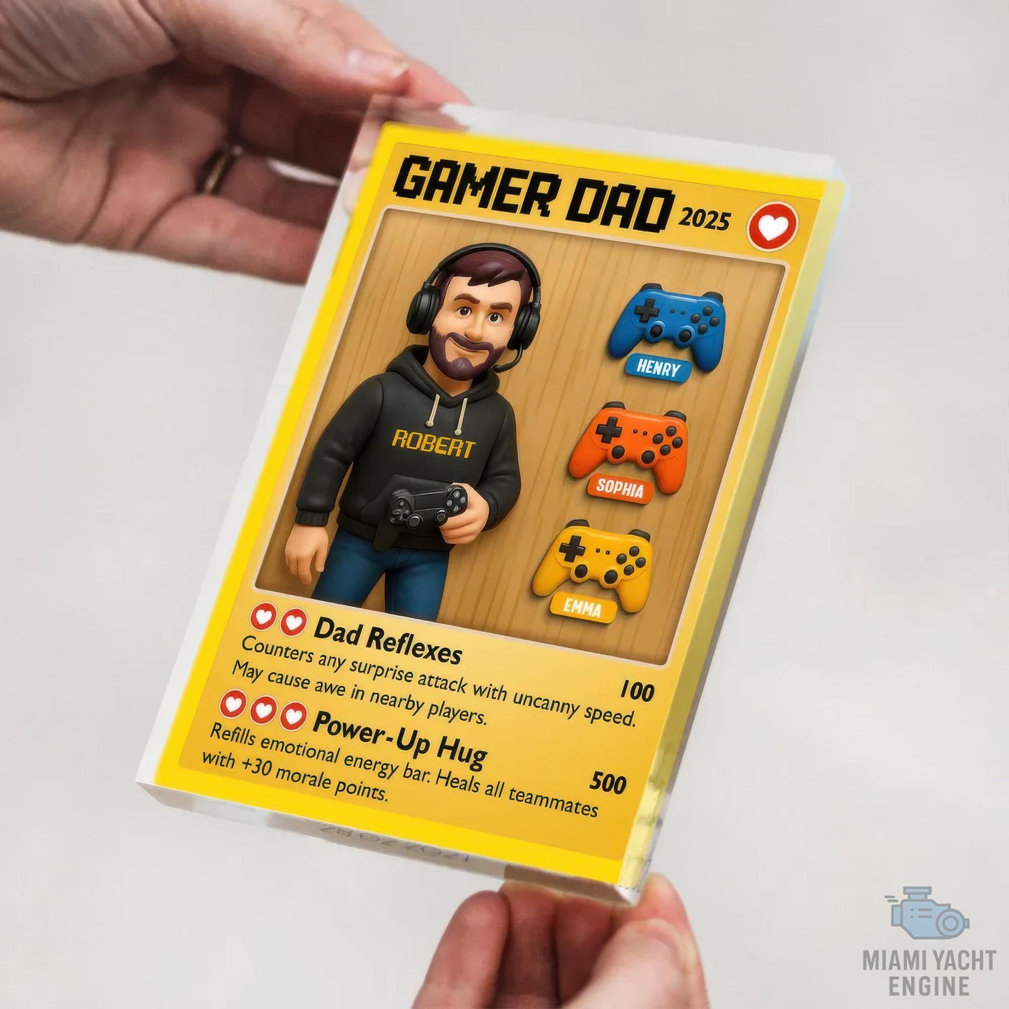 Custom Name Game Dad Card Game Acrylic Block Plaque, Custom Name Pro Gamer Dad Acrylic Block, Father's Day Gift For Dad, Gift For Husband