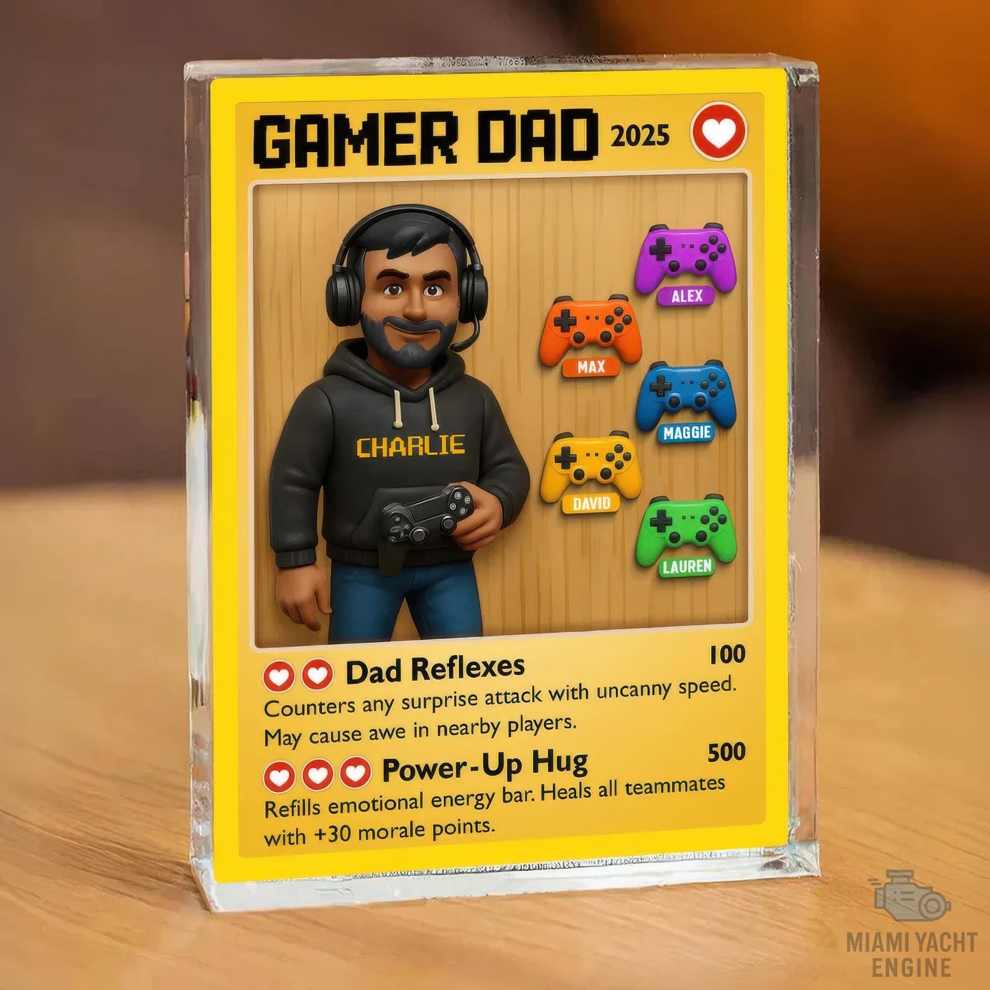 Custom Name Game Dad Card Game Acrylic Block Plaque, Custom Name Pro Gamer Dad Acrylic Block, Father's Day Gift For Dad, Gift For Husband