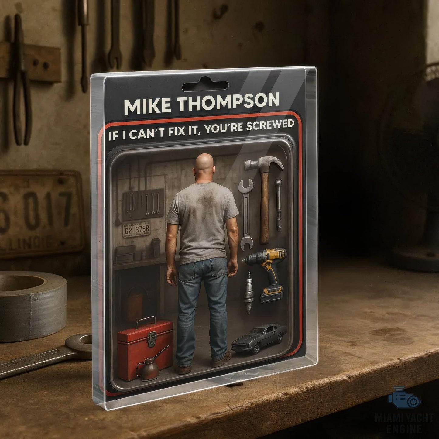 Custom Name If Dad Can’t Fix It, No One Can Acrylic Block Plaque, Dad's Workshop Tools Acrylic Block Plaque, Father’s Day Gift For Handy Dad