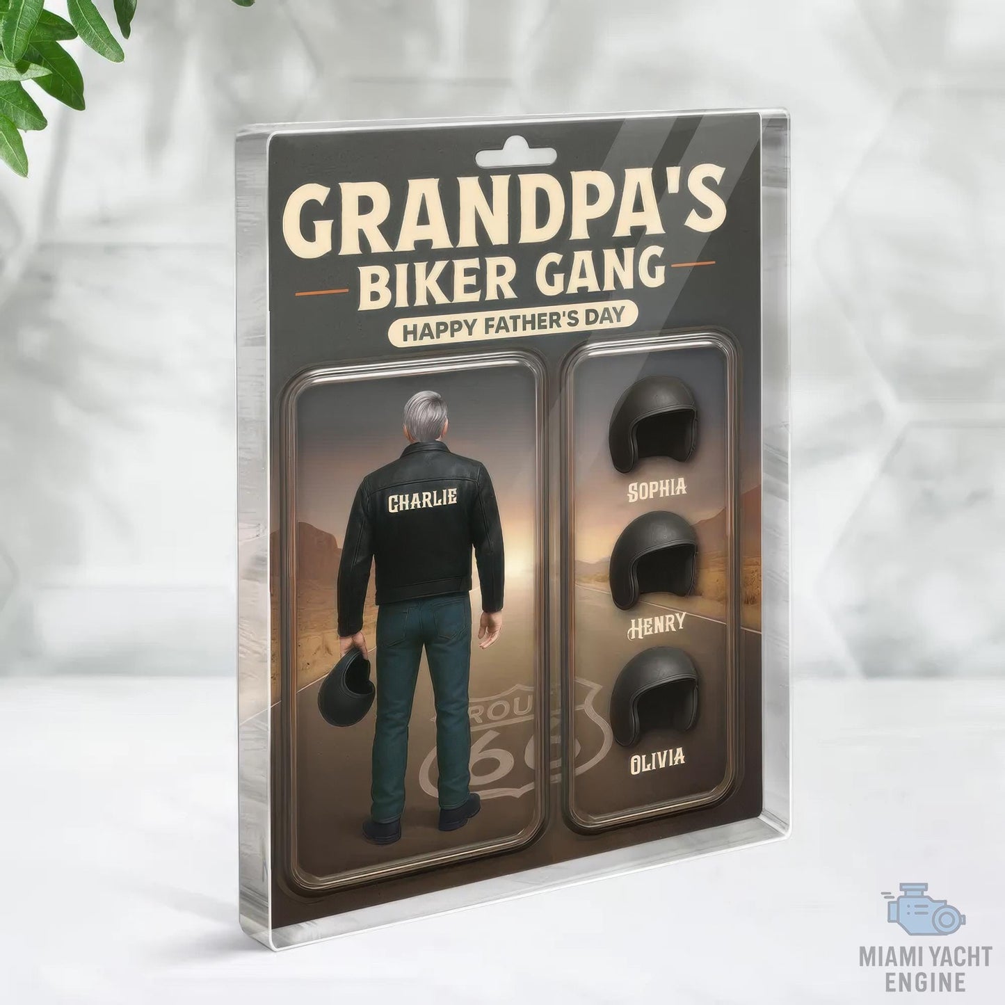 Custom Name Daddy's Biker Gang Acrylic Block Plaque, Motorcycle Rider Dad Acrylic Block Plaque, Father's Day Gift For Dad, Gift For Husband