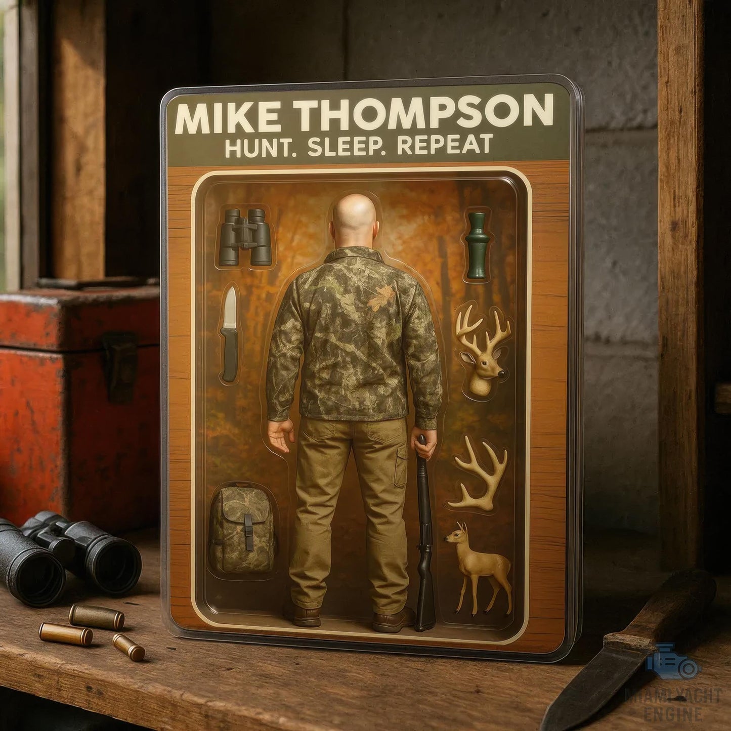Custom Name Hunt. Sleep. Repeat Acrylic Block Plaque, Big Game Hunter Dad Acrylic Block Plaque, Father's Day Gift For Dad, Gift For Husband
