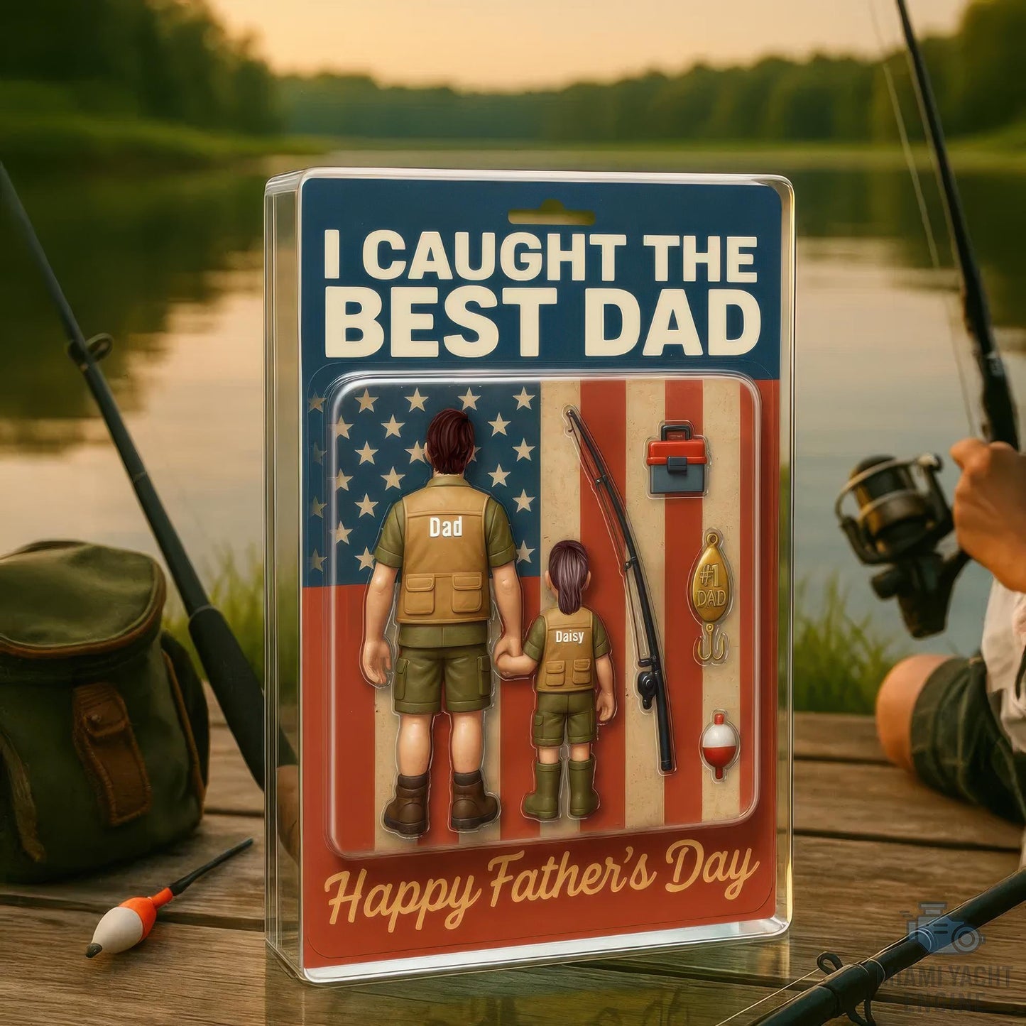 Custom Name I Caught The Best Dad Acrylic Block Plaque, Best Dad Fishing Acrylic Block Plaque, Father's Day Gift For Dad, Gift For Husband