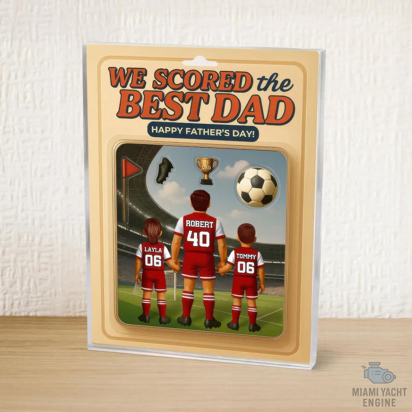 Custom Name We Scored The Best Dad Acrylic Block Plaque, Best Football Dad Ever Acrylic Block, Father's Day Gift For Dad, Gift For Husband
