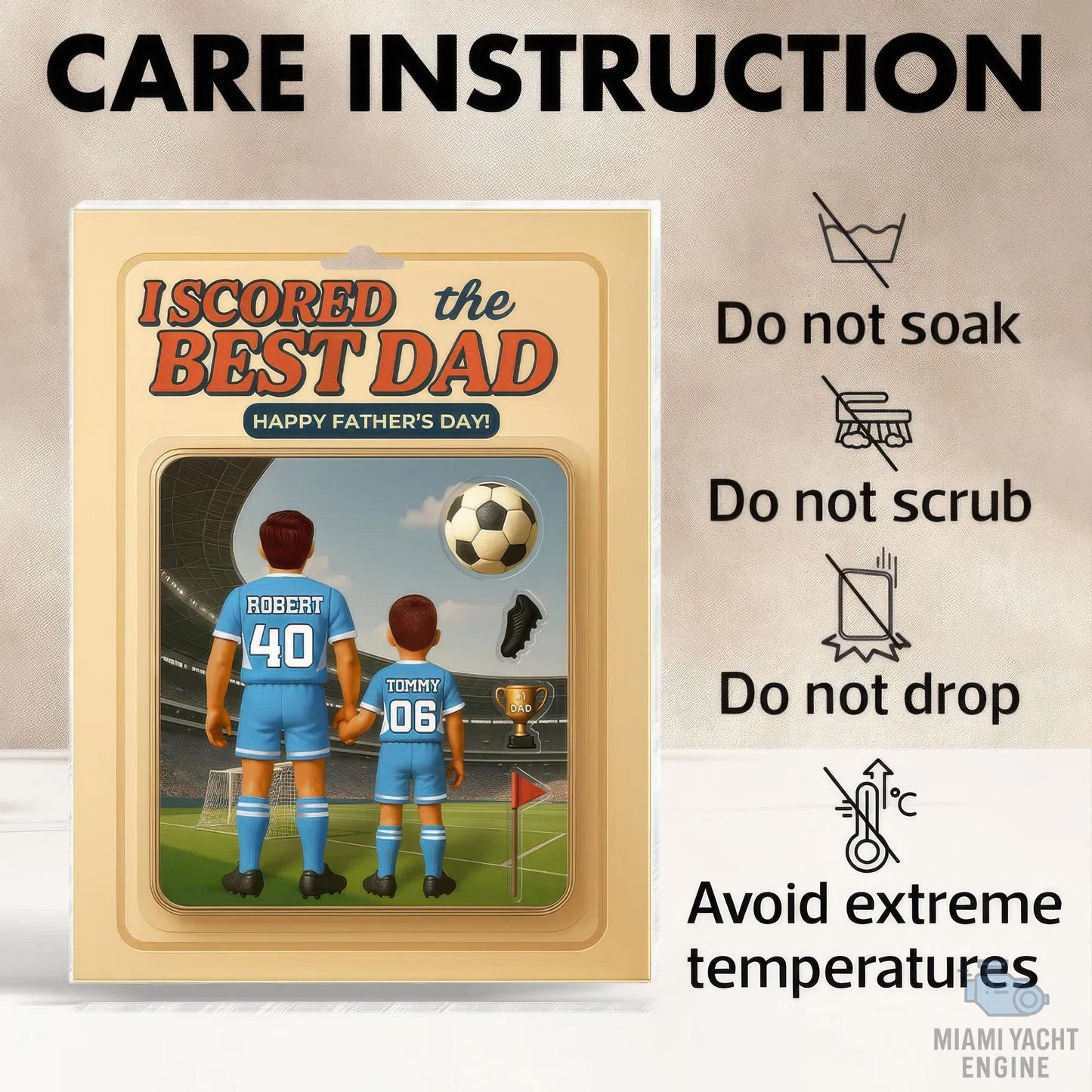 Custom Name We Scored The Best Dad Acrylic Block Plaque, Best Football Dad Ever Acrylic Block, Father's Day Gift For Dad, Gift For Husband