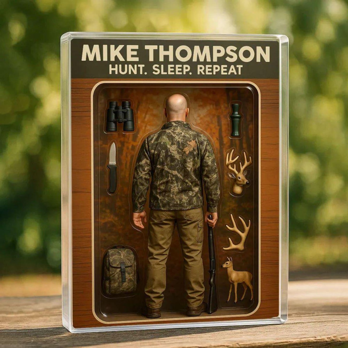 Custom Hunt Sleep Repeat Hunting Dad Gift, Personalized Acrylic Block Plaque, Personalized Father's Day 2025 Gift For Dad, Gifts For Husband