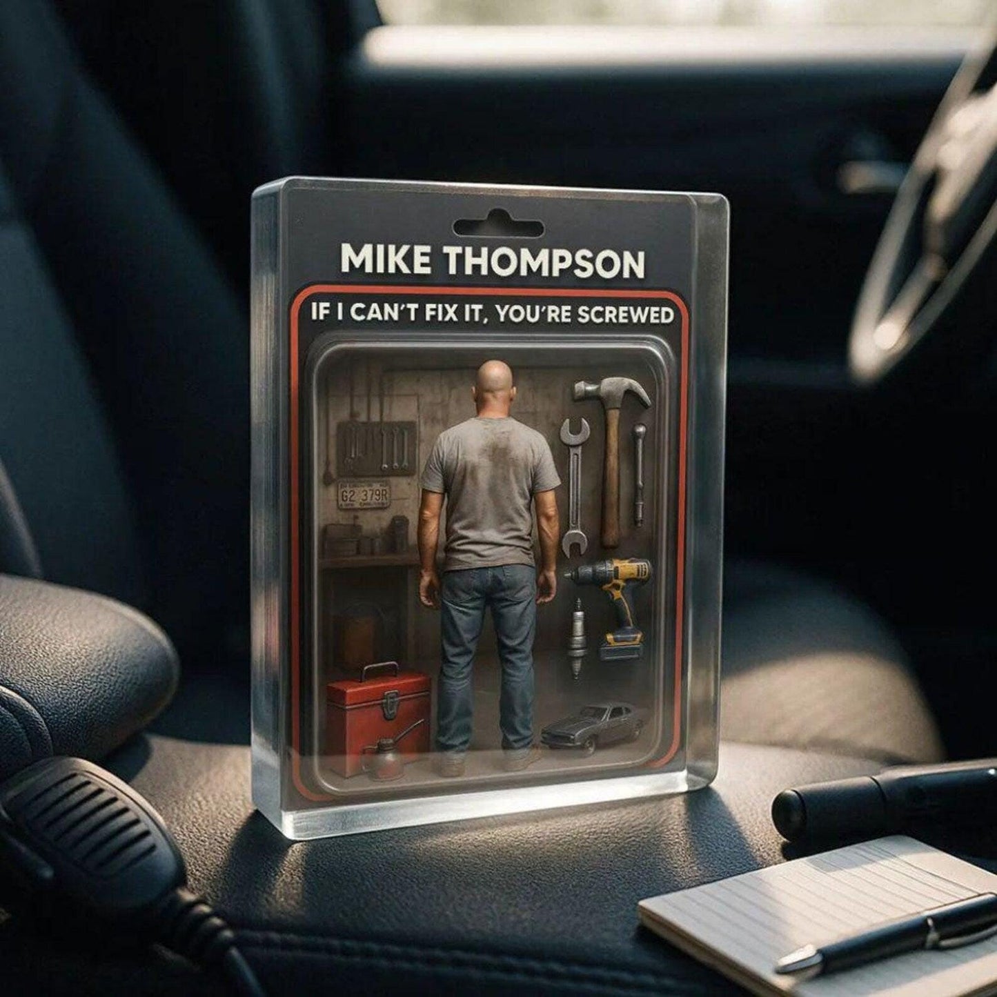 Custom Mechanic Dad Grandpa Gift, Personalized Dad Acrylic Block Plaque, Personalized Father's Day 2025 Gift For Dad, Mechanic Husband Gift