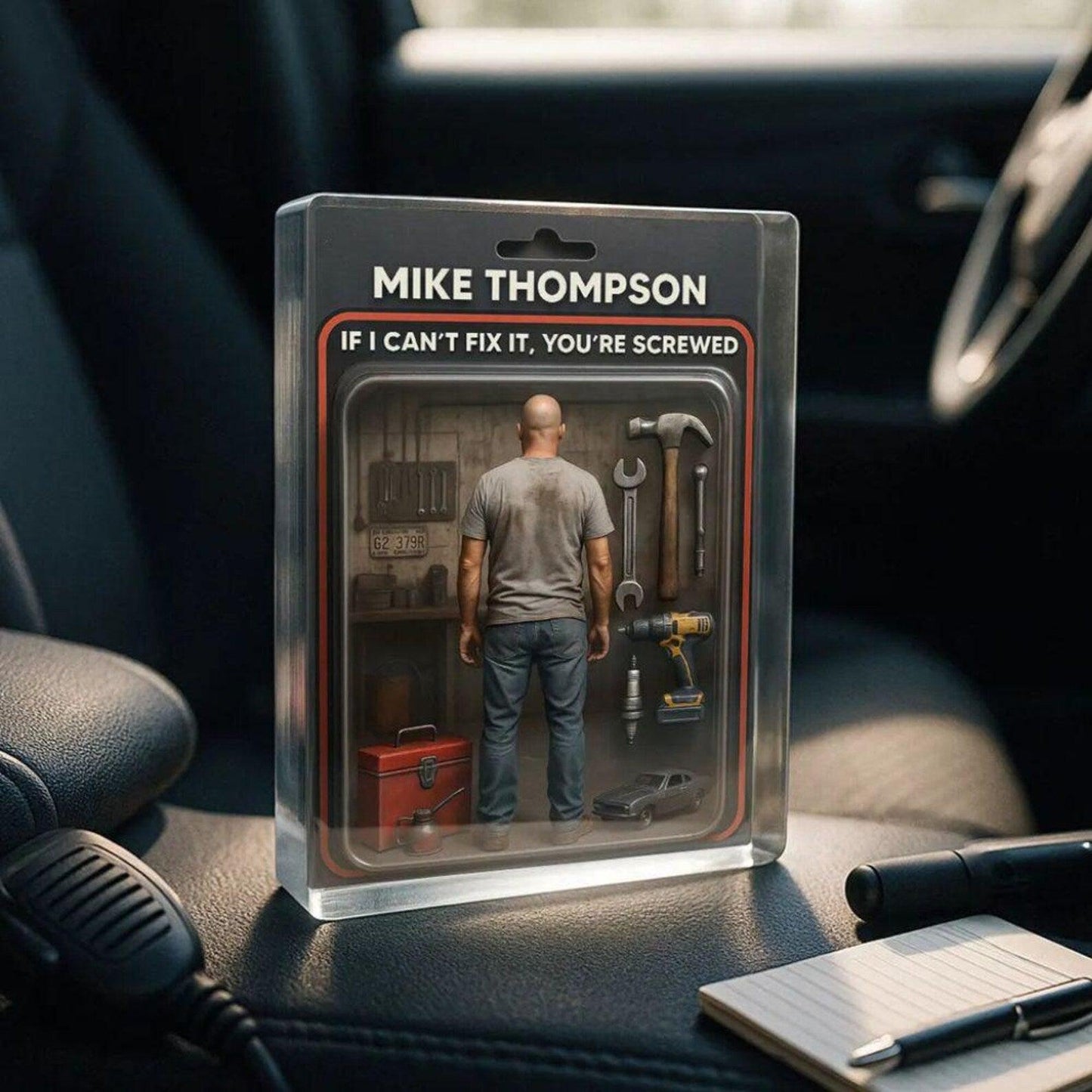 Custom Mechanic Dad Grandpa Gift, Personalized Dad Acrylic Block Plaque, Personalized Father's Day 2025 Gift For Dad, Mechanic Husband Gift