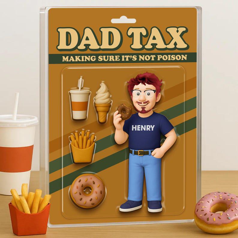 Dad Tax Making Sure It's Not Poison Custom Action Figure Personalized Acrylic Block Plaque, Funny Father's Day 2025 Gift For Dad, Grandpa