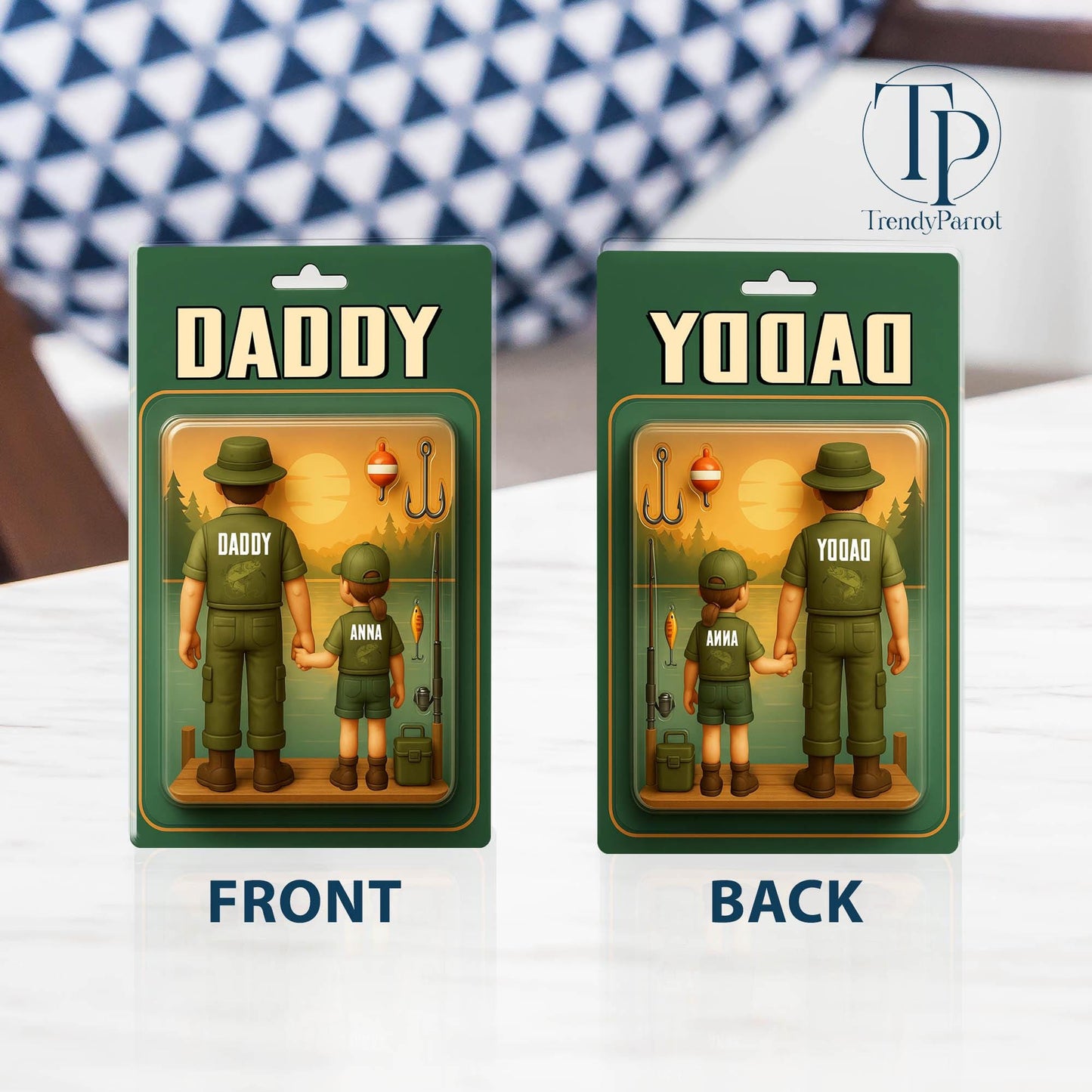 Dad Fishing Gift, Dad Gift, Personalize Father's Day Gift For Dad, Custom Figure Acrylic Block, Gift for Fisherman Dad, Gift For Grandpa