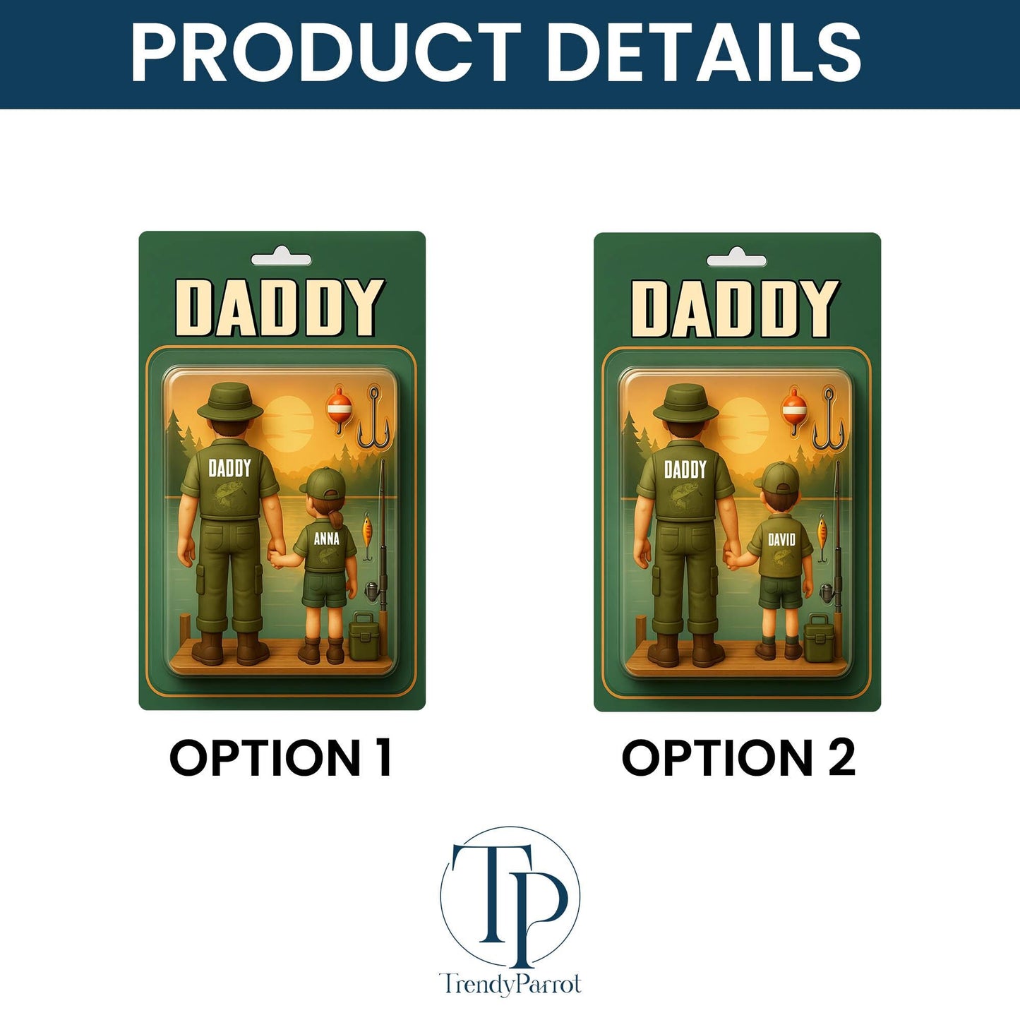 Dad Fishing Gift, Dad Gift, Personalize Father's Day Gift For Dad, Custom Figure Acrylic Block, Gift for Fisherman Dad, Gift For Grandpa