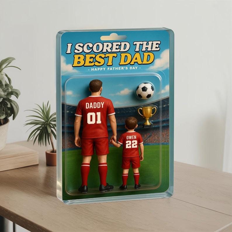 Custom I Scored The Best Dad Soccer Shape Acrylic Block, Father's Day 2025 Gift, Soccer Custom Figure, Gift For Husband, Soccer Gift For Dad