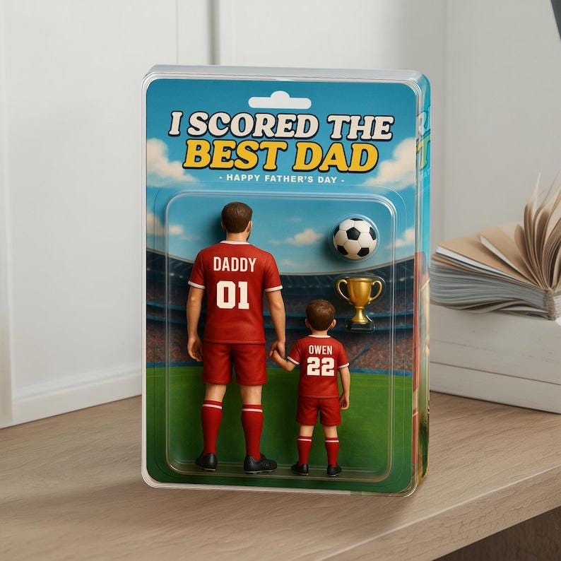 Custom I Scored The Best Dad Soccer Shape Acrylic Block, Father's Day 2025 Gift, Soccer Custom Figure, Gift For Husband, Soccer Gift For Dad