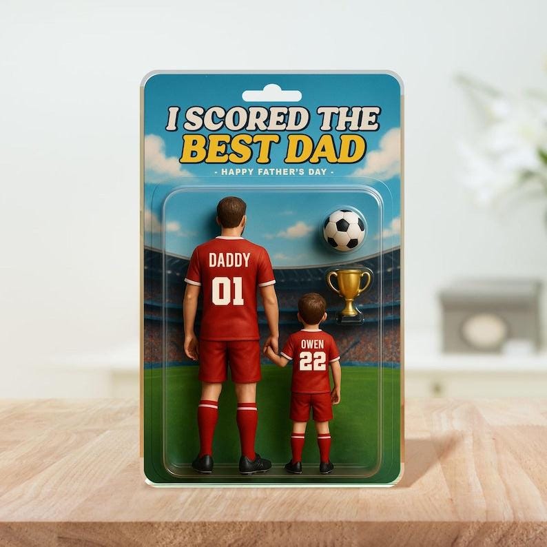Custom I Scored The Best Dad Soccer Shape Acrylic Block, Father's Day 2025 Gift, Soccer Custom Figure, Gift For Husband, Soccer Gift For Dad