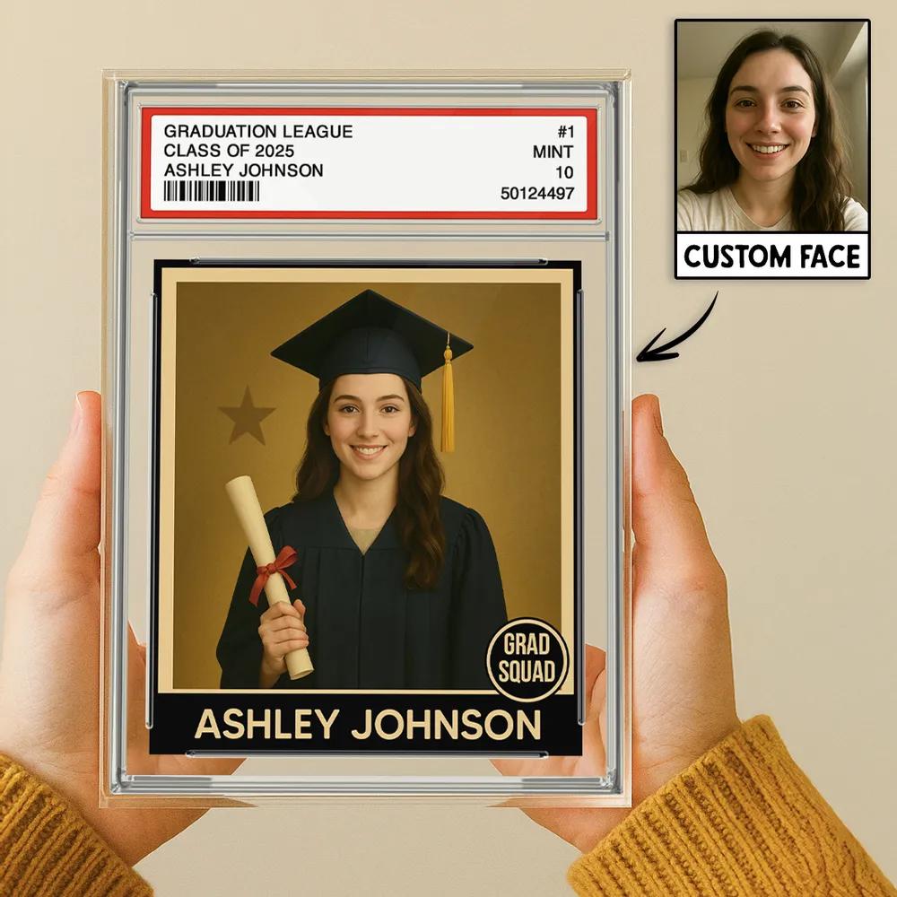 Personalized Graduation Acrylic Block With Picture, Custom Photo in Trading Card Style, A Unique Keepsake Gift for Your Favorite Graduate