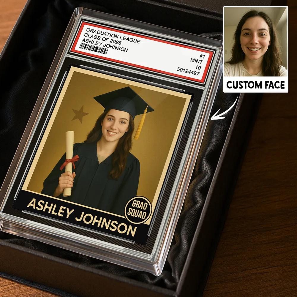 Personalized Graduation Acrylic Block With Picture, Custom Photo in Trading Card Style, A Unique Keepsake Gift for Your Favorite Graduate