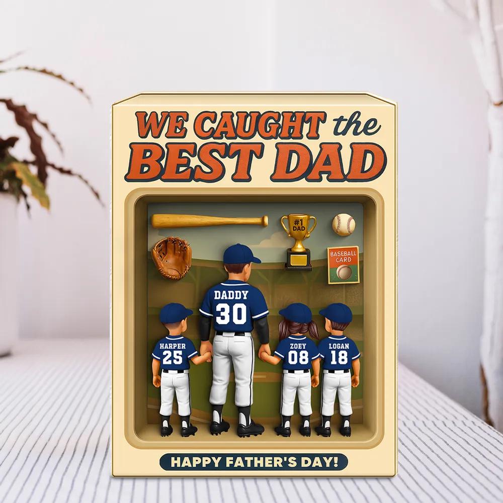 Baseball Dad And Kids Trading Card Style, Trading Card or Toy Box Style with Kids, Fun Father’s Day Gift & Keepsake for the No1 Dad