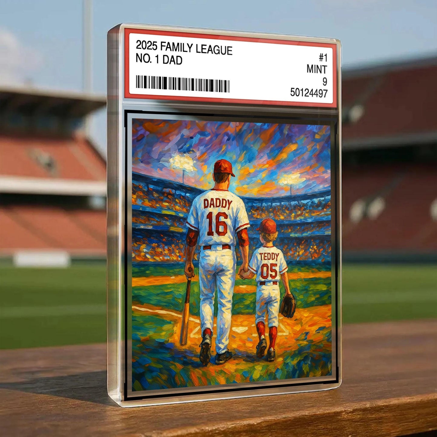 Personalized 2025 Family League No.1 Dad Acrylic Plaque – Custom Father’s Day Gift for Dad, Husband, Grandpa, Pop, Dad Acrylic Block Plaque