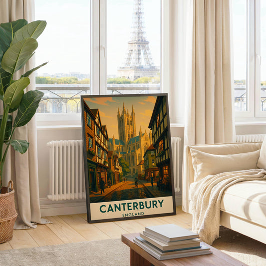 Canterbury Poster, Canterbury Wall Art, Britain Wall Art, Canterbury Travel Print, Canterbury, Wedding Gift, Birthday Present, Travel Decor