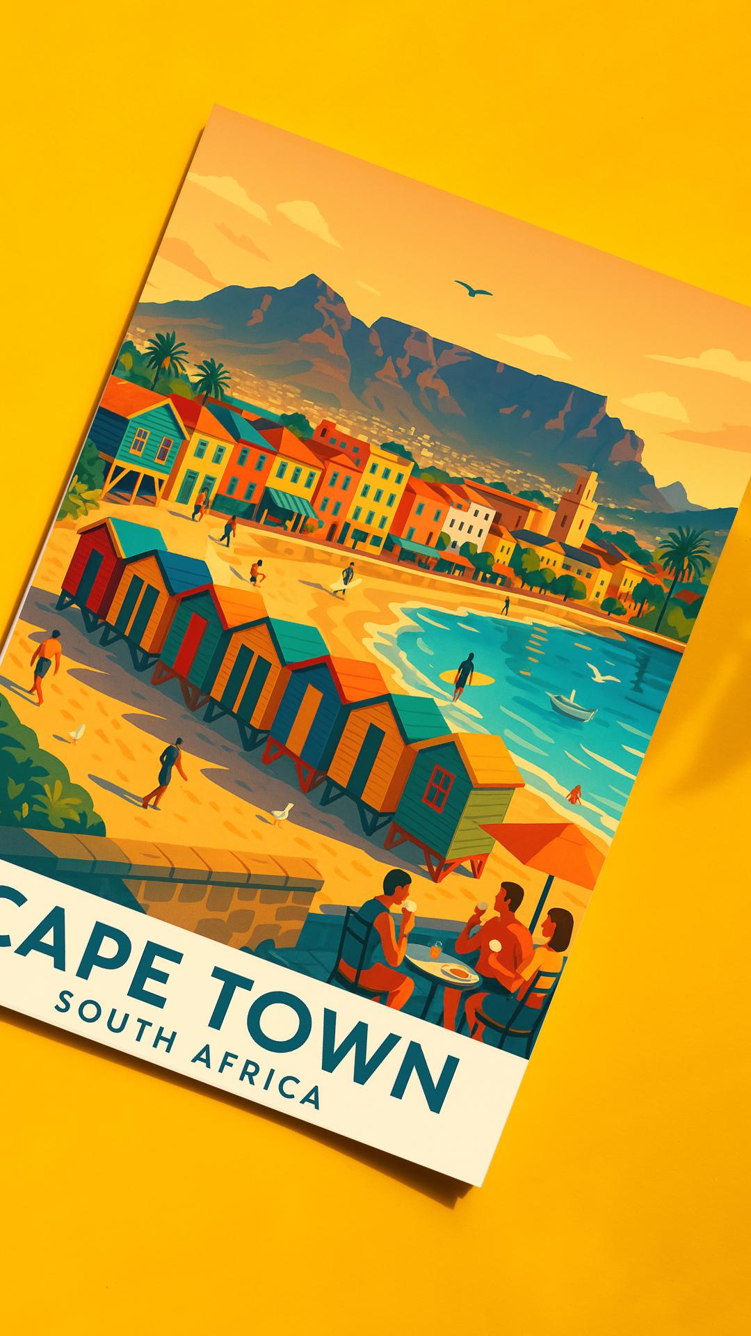 Cape Town Poster, South Africa Wall Art, Cape Town Wall Art, Cape Town Travel Poster, Birthday Present, Wedding Gift Print, Travel Decor