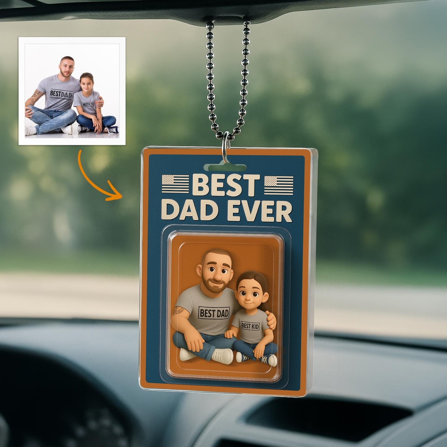 Custom Photo Dad And Kids Action Figure Acrylic Block, Personalized Father's Day Gift For Dad, Best Dad Ever Block Plaque, Gift For Husband