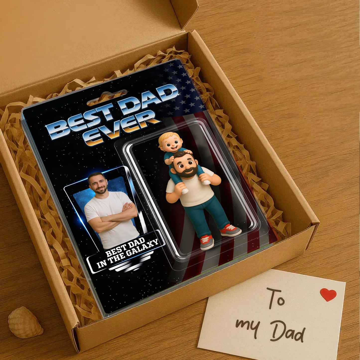 Custom Photo Dad And Kids Action Figure Acrylic Block, Personalized Father's Day Gift For Dad, Best Dad Ever Block Plaque, Gift For Husband
