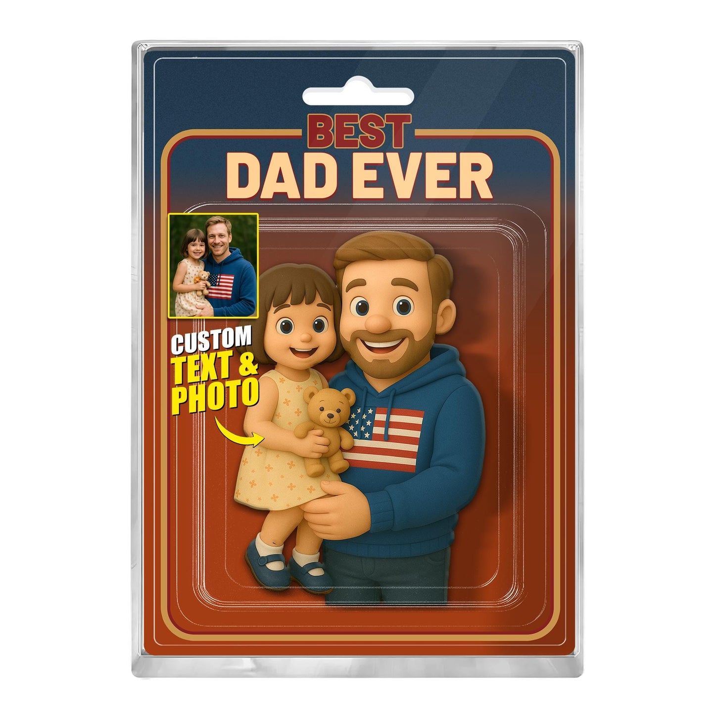 Custom Photo Dad And Kids Action Figure Acrylic Block, Personalized Father's Day Gift For Dad, Best Dad Ever Block Plaque, Gift For Husband