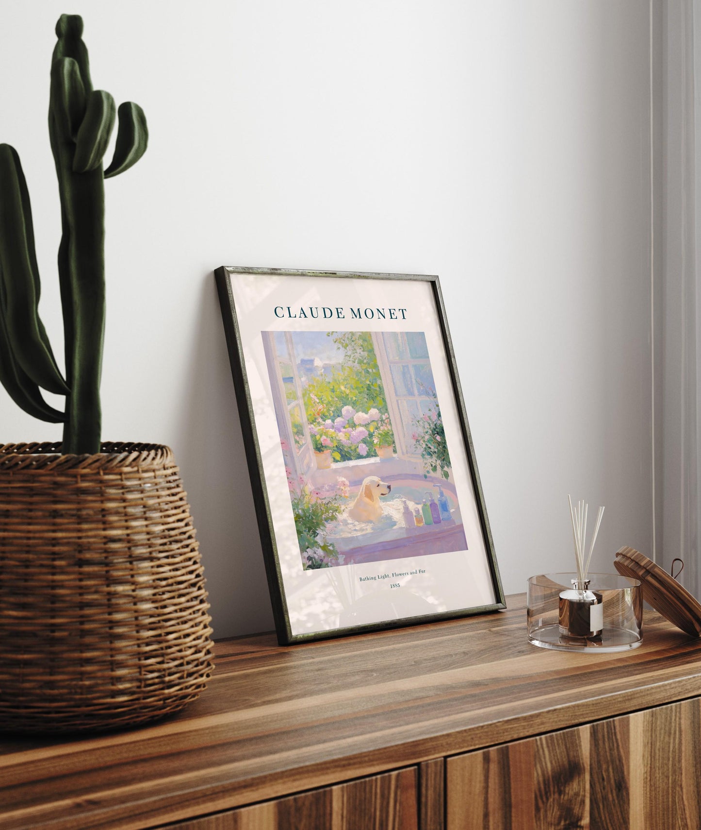 Monet Style Labrador Art Print: French Bathroom Decor