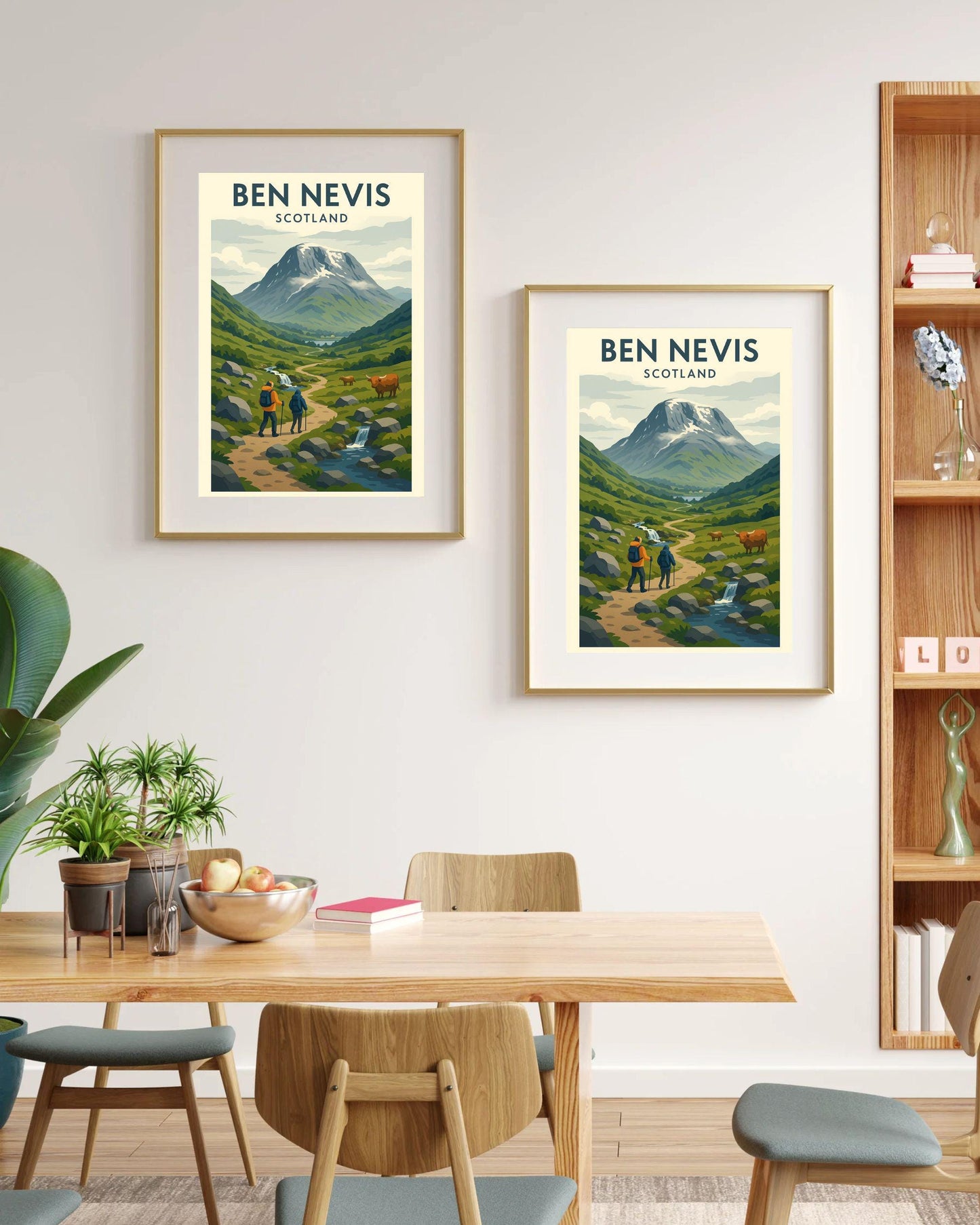 Ben Nevis Scotland Poster Wall Art, Mountain Climbing Print, Home Décor Gift for Wedding & Birthday, Three Peaks Challenge Scotland Poster