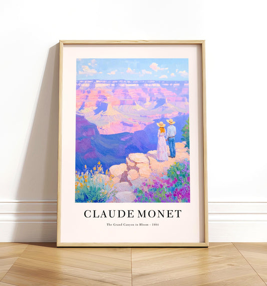 Grand Canyon Print: Claude Monet Style, Hiking Wall Art