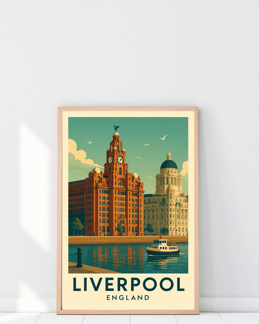 Liverpool Poster Wall Art, Liverpool Travel Print, Britain Wall Art, Wedding & Birthday Gift, Travel Home Decor, UK Modern Cityscape Artwork