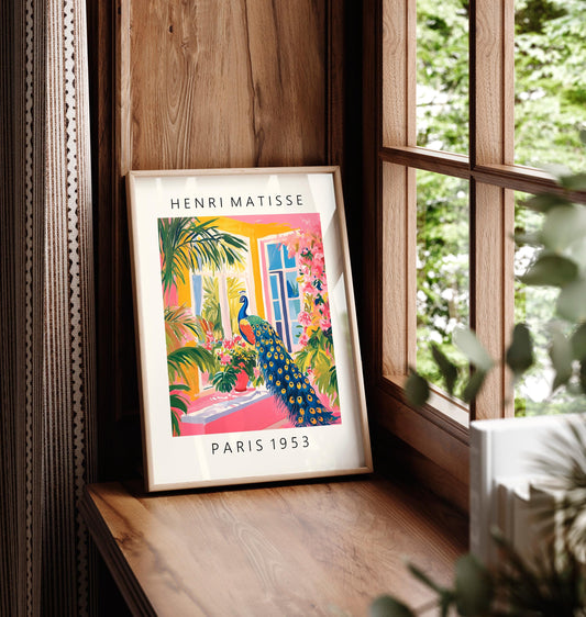 Matisse Inspired Peacock Art Print: Modern Gallery Wall Decor