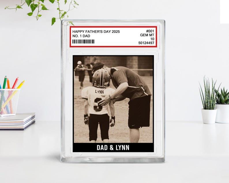 Personalized Father's Day Gift For Dad, Trading Card Style Acrylic Block, Baseball Dad Gift, Custom Photo Acylic Block, Gift For Husband