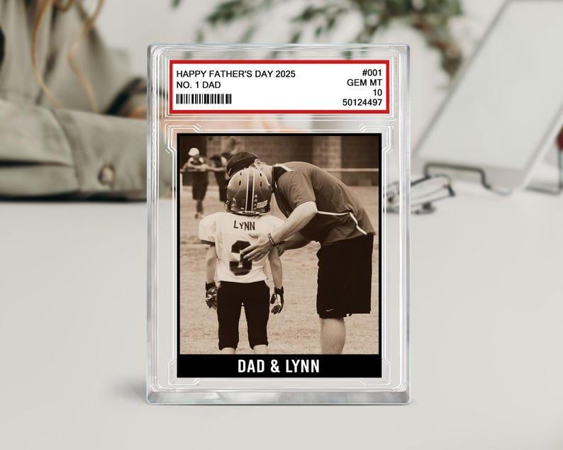 Personalized Father's Day Gift For Dad, Trading Card Style Acrylic Block, Baseball Dad Gift, Custom Photo Acylic Block, Gift For Husband