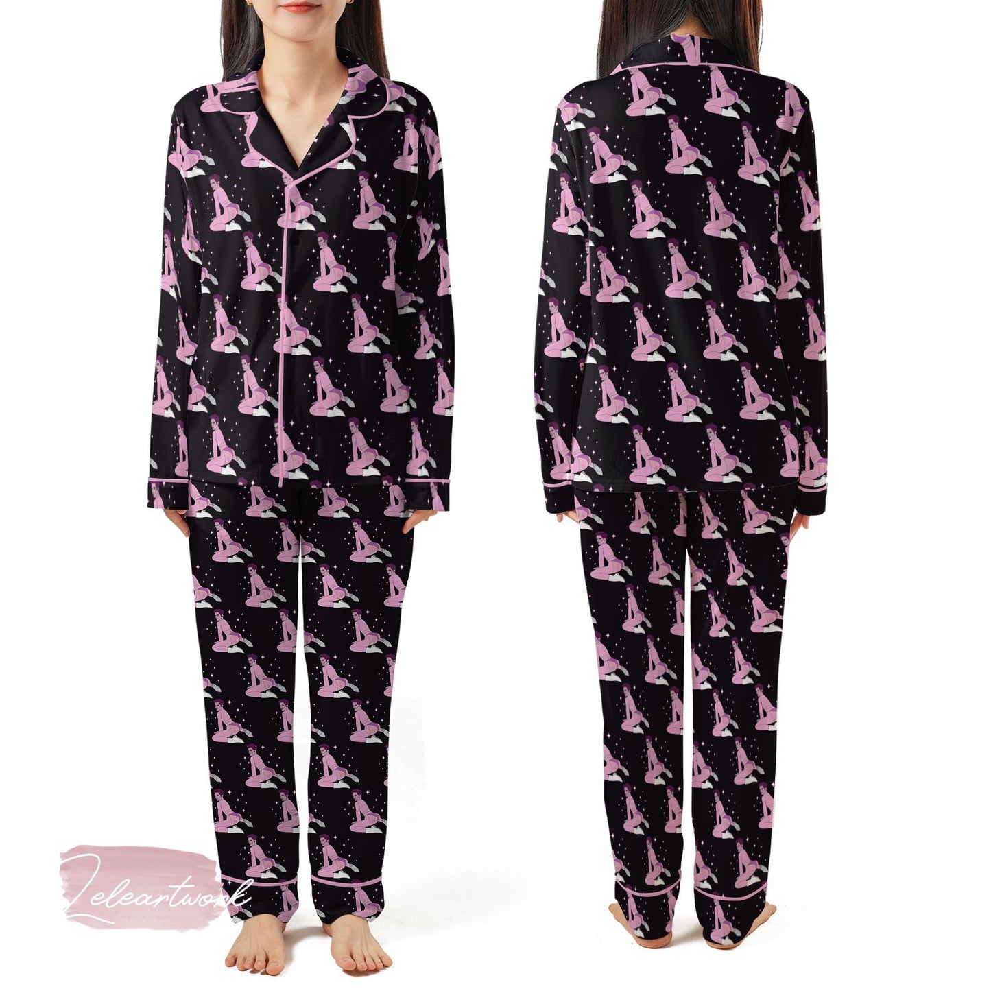 Ass Of A Killer Bella Set – Pink Pin-Up Pajama Shorts | Retro Diva Sleepwear | Sassy Sexy Lounge Gift