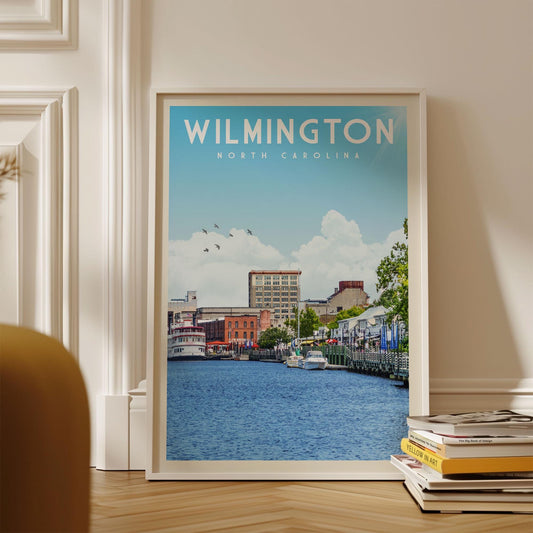 Wilmington Wall Art, Wilmington Art Print, Wilmington NC Travel Poster, North Carolina Decor, Wilmington Riverwalk, Wilmington Gifts