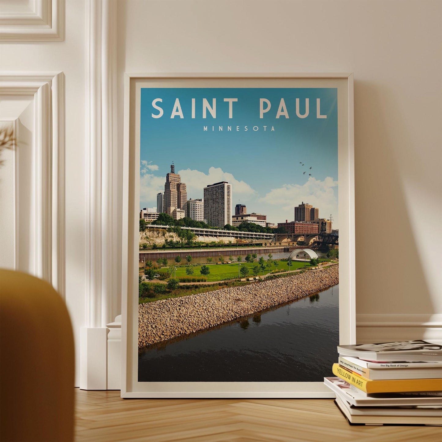 St. Paul Poster, St. Paul Framed Print, St. Paul Wall Art, Saint Paul Minnesota Decor, Minnesota Travel Poster Gift, Minnesota Map