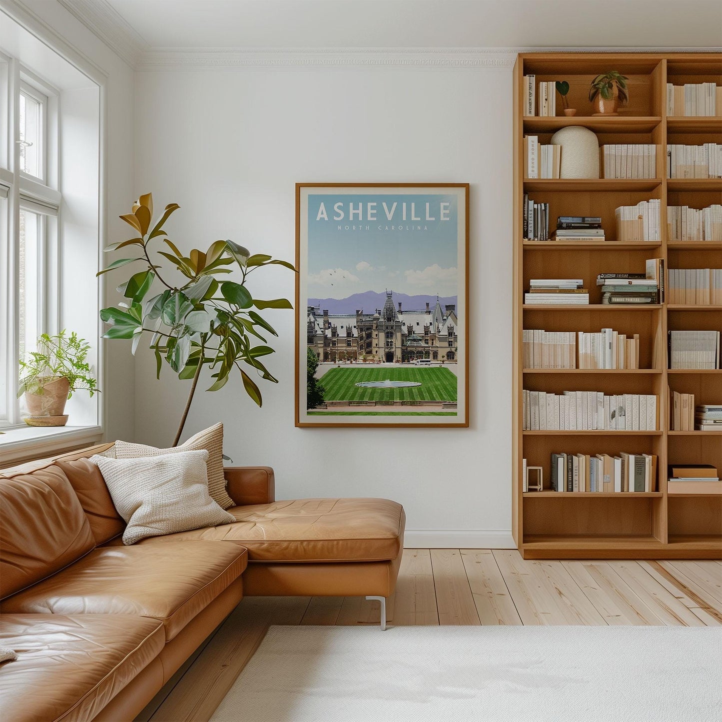 Asheville NC Wall Art, Asheville Art Print, Asheville Travel Poster, North Carolina Decor, Biltmore Estate, Charlotte Gifts