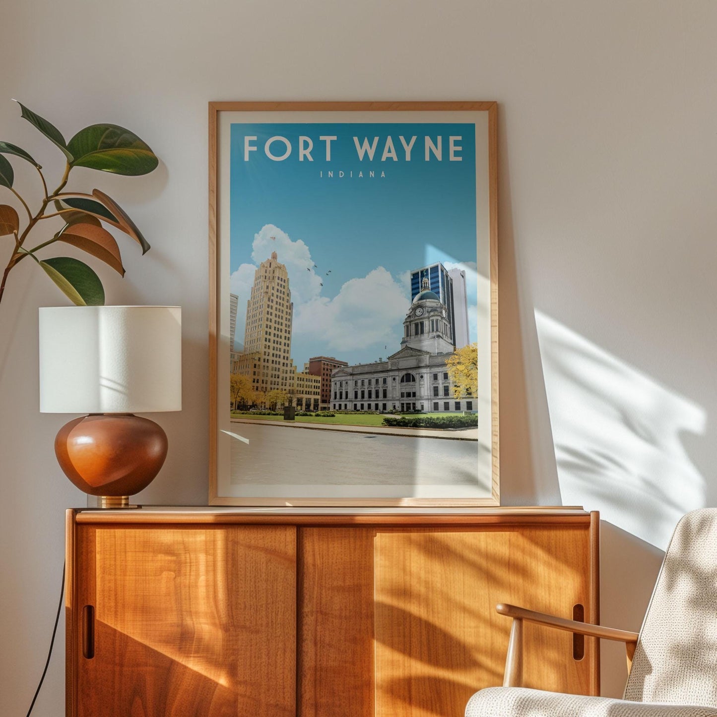 Fort Wayne Indiana Print, Fort Wayne Indiana Wall Art, Fort Wayne Poster, Indiana Poster, Fort Wayne Skyline, Indiana Wall Art