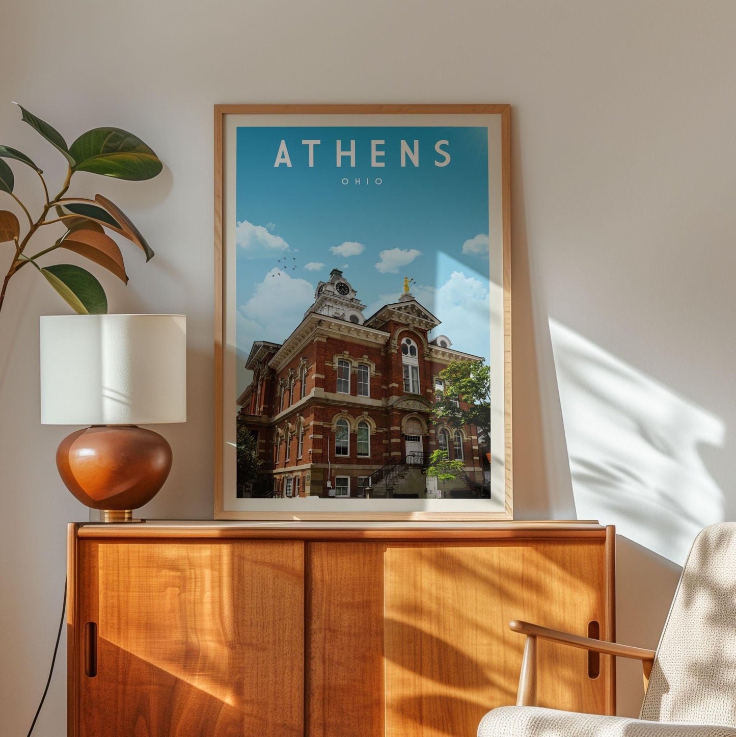 Athens Ohio Poster, Athens Wall Art Print | Vintage Ohio Travel Poster | Athens Print, Unique Ohio Gift