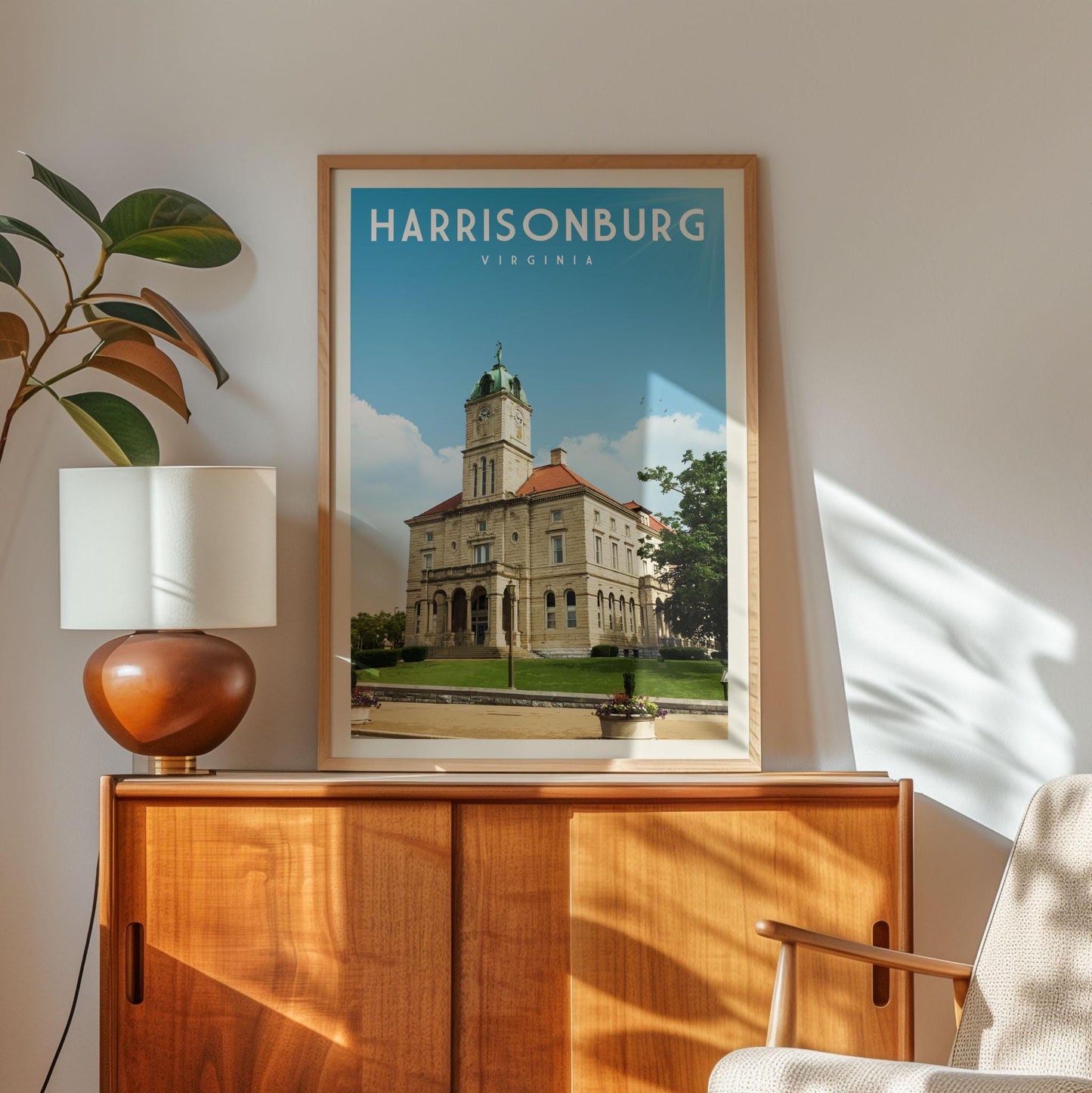 Harrisonburg Poster, Harrisonburg Wall Art Print | Vintage Virginia Travel Poster | Harrisonburg Print, Housewarming Gift Idea